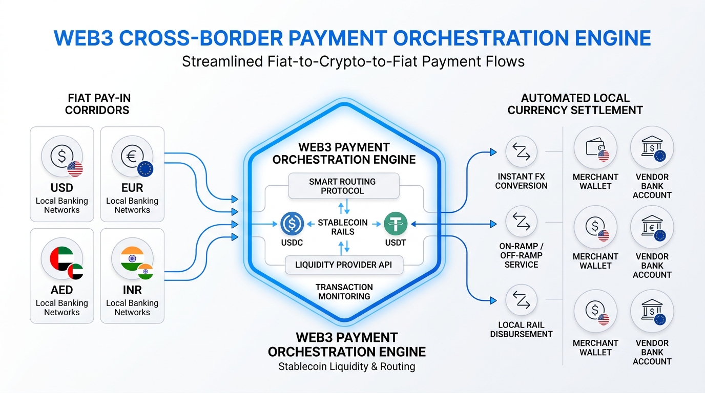 Crypto Payments and Cross-Border Payment Orchestration Flow